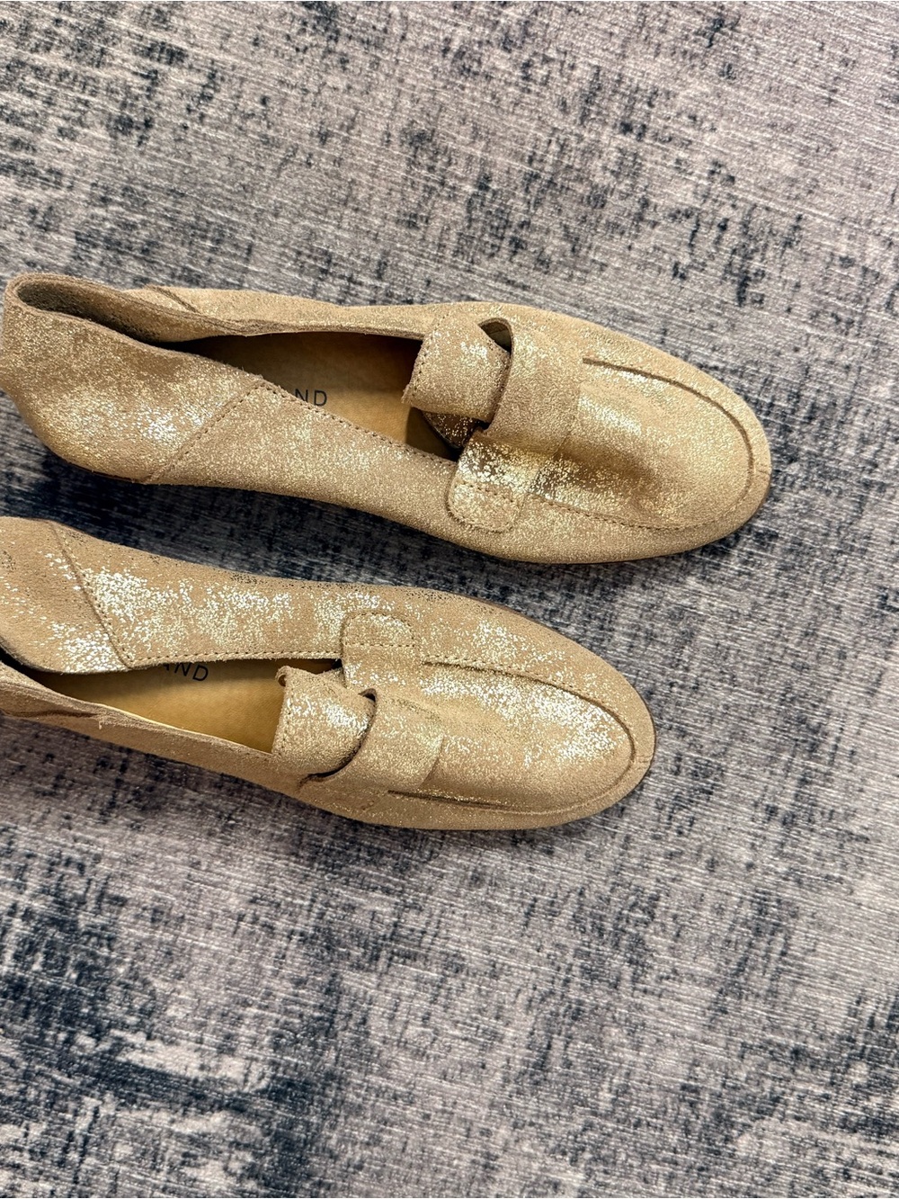 Lucky Brand Gold Glitter Penny Loafers
